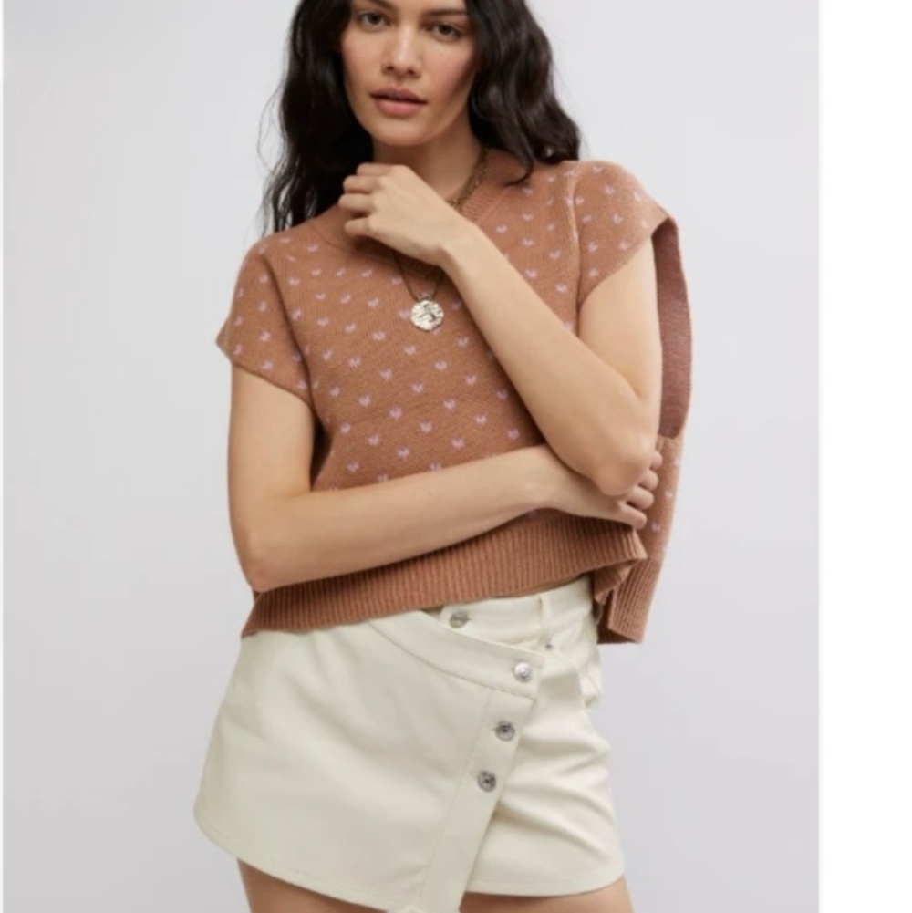 Free People Easy Street Vest in color Cafe Blossom Combo - Picture 6 of 7
